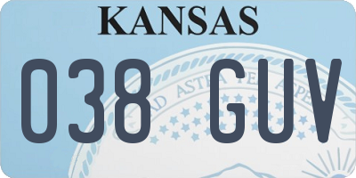 KS license plate 038GUV