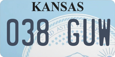 KS license plate 038GUW