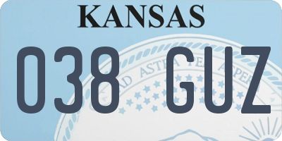 KS license plate 038GUZ