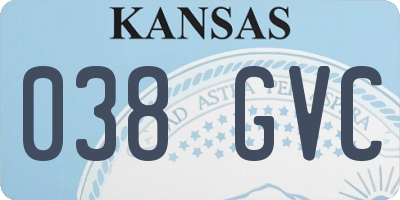 KS license plate 038GVC