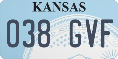 KS license plate 038GVF