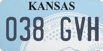KS license plate 038GVH