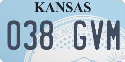 KS license plate 038GVM