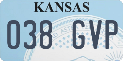 KS license plate 038GVP