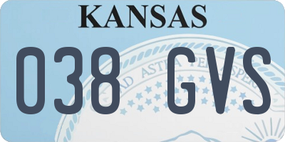 KS license plate 038GVS