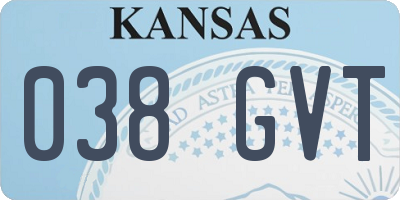 KS license plate 038GVT