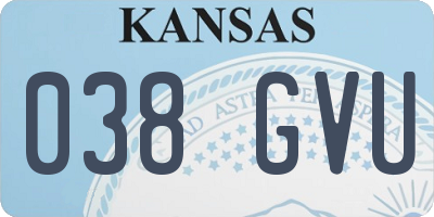 KS license plate 038GVU