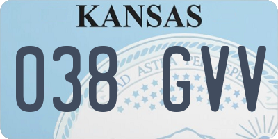 KS license plate 038GVV