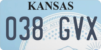 KS license plate 038GVX