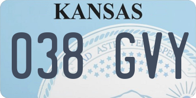 KS license plate 038GVY