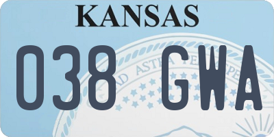 KS license plate 038GWA