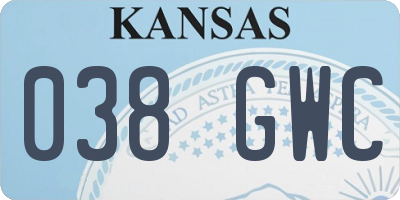 KS license plate 038GWC