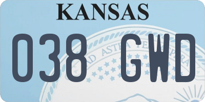 KS license plate 038GWD