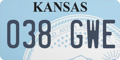 KS license plate 038GWE
