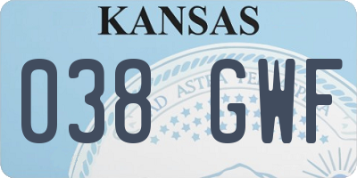 KS license plate 038GWF