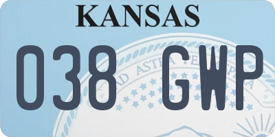 KS license plate 038GWP