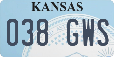 KS license plate 038GWS