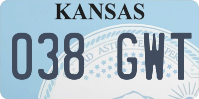 KS license plate 038GWT