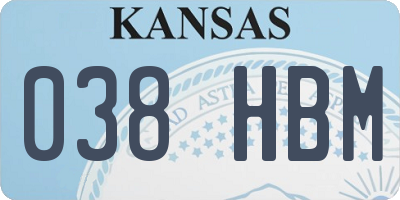 KS license plate 038HBM