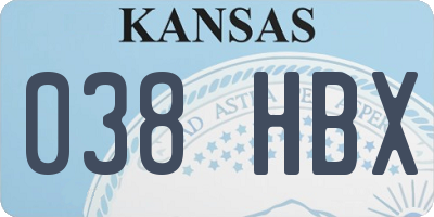 KS license plate 038HBX