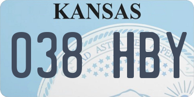 KS license plate 038HBY