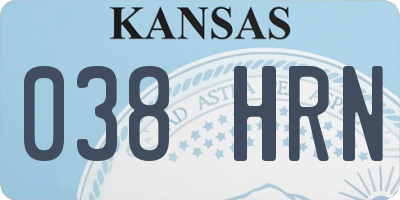 KS license plate 038HRN