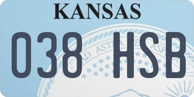 KS license plate 038HSB