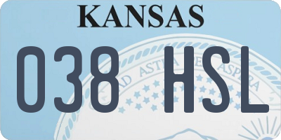 KS license plate 038HSL