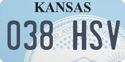 KS license plate 038HSV