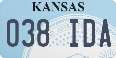 KS license plate 038IDA