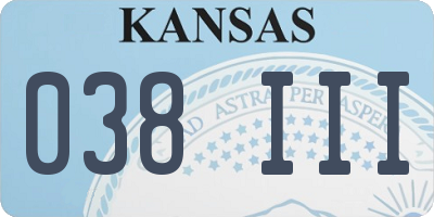 KS license plate 038III