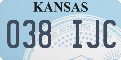 KS license plate 038IJC