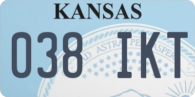 KS license plate 038IKT