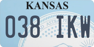 KS license plate 038IKW