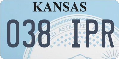 KS license plate 038IPR