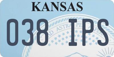 KS license plate 038IPS