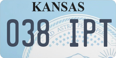 KS license plate 038IPT