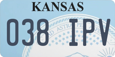 KS license plate 038IPV