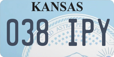 KS license plate 038IPY
