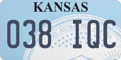KS license plate 038IQC