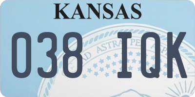 KS license plate 038IQK
