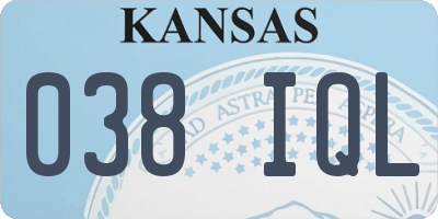 KS license plate 038IQL