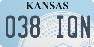 KS license plate 038IQN