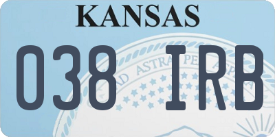 KS license plate 038IRB