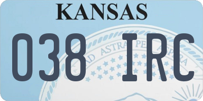 KS license plate 038IRC