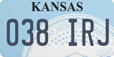 KS license plate 038IRJ