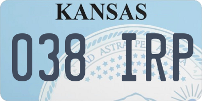 KS license plate 038IRP