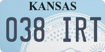 KS license plate 038IRT