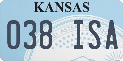 KS license plate 038ISA