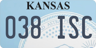 KS license plate 038ISC